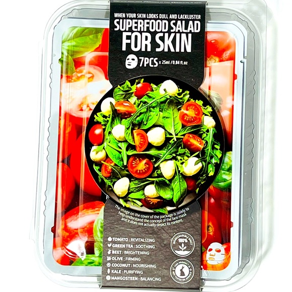 FARMSKIN Superfood Salad For Skin Facial Sheet Mask 7 pieces Korea Biodegradable - Picture 1 of 2